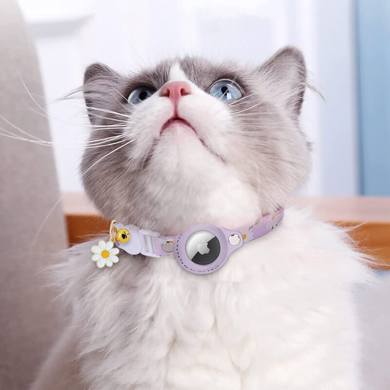Kalung AirTag Kucing Pelacak Pencari Lokasi Yang Cocok dengan Apple Kalung Kucing Artefak Antihilang Gantungan Kunci Airtag