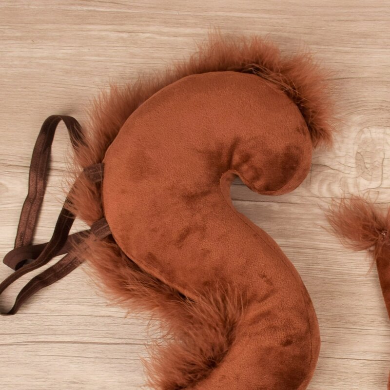 Cosplay orecchie di scoiattolo a forma di cerchietto e coda per bambini Costume fantasia animale novità forniture per la festa di Halloween