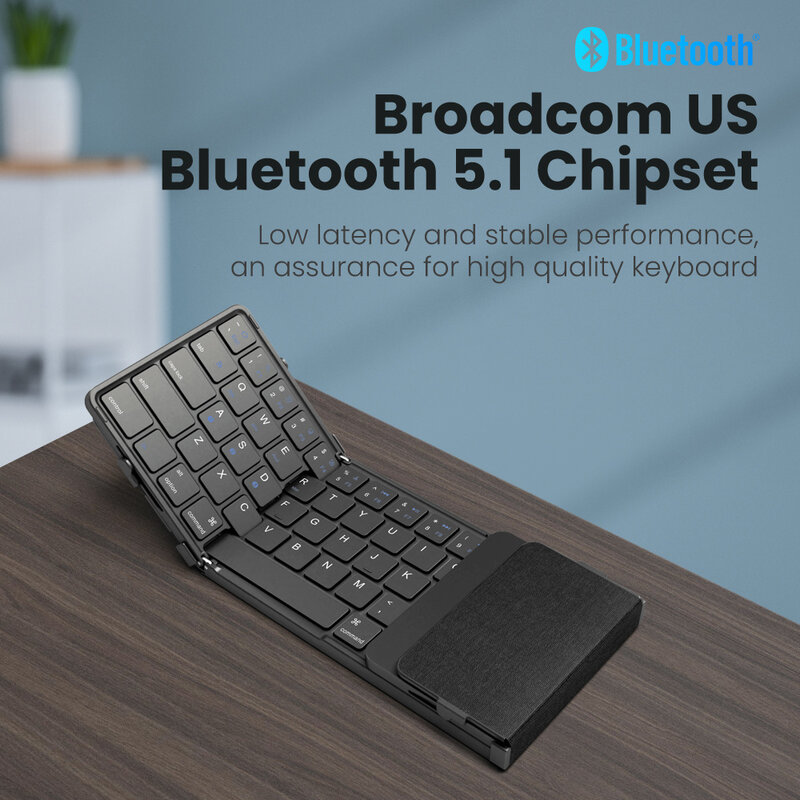 Беспроводная складная клавиатура с тачпадом и нумератором, в корейском/русском стиле, перезаряжаемая Складная Bluetooth-клавиатура для планшета, Ipad