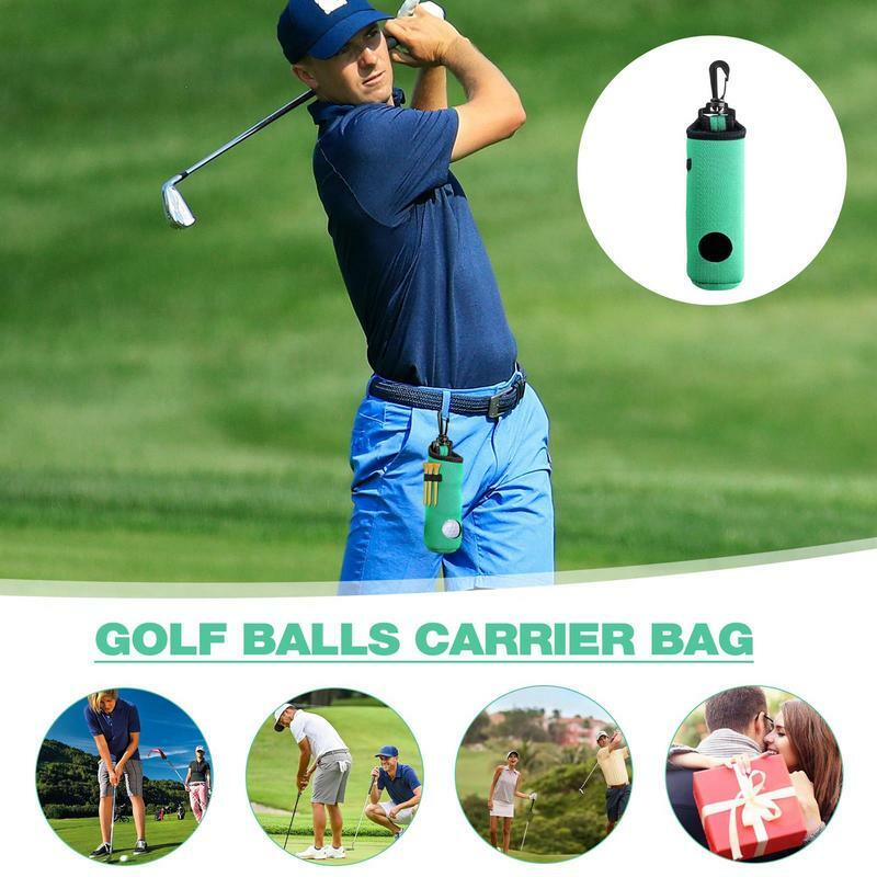 1Pcs Golf Balls Carrier Bag Golf Ball Holder Golf Bag Golf Tee Carrier Bag for 3 Balls 3 GOLF tees Lightweight Bag Holder Clip