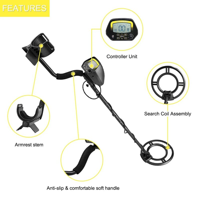 New Metal Detector MD4060 Professional Underground Metal Locator Treasure-hunting Device Adjustable Mode Pinpointing Function