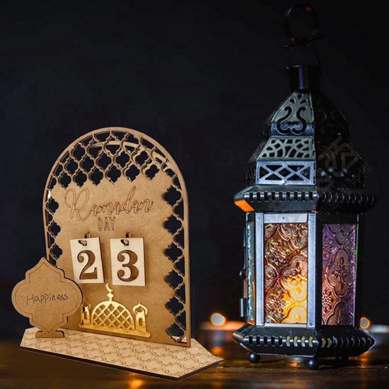 Madeira Ramadan Calendário Decorações, Calendários Contagem Regressiva, Eid Mubarak, Ramadan Party Ornament, 30 Day