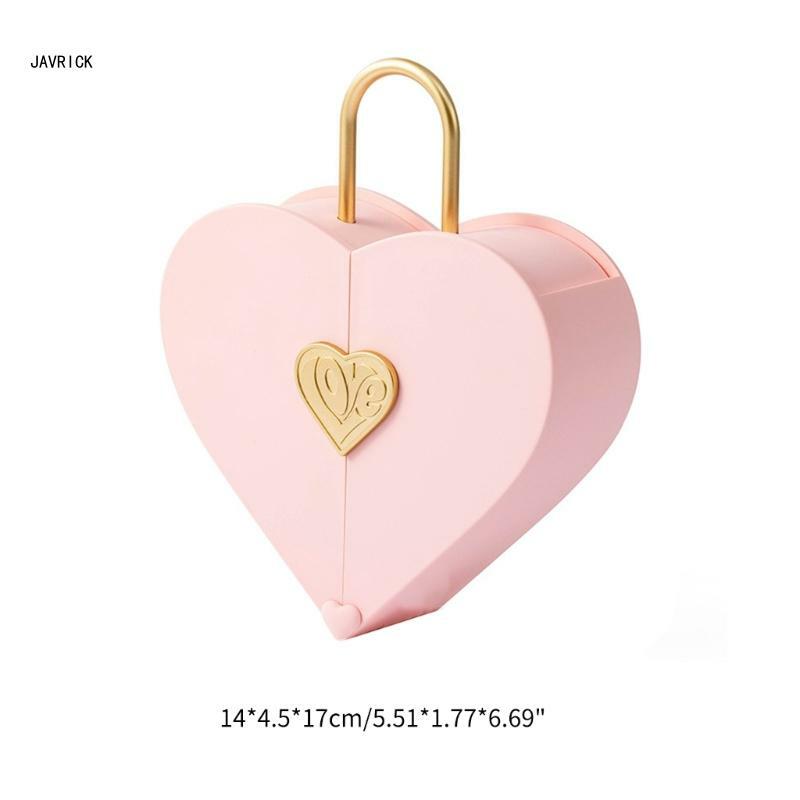 Kotak Penyimpanan Kotak Presentasi Hati Cinta untuk Anting/Kalung/Cincin/Gelang/Bros Hadiah Hari Valentine untuk Wanita D0LC
