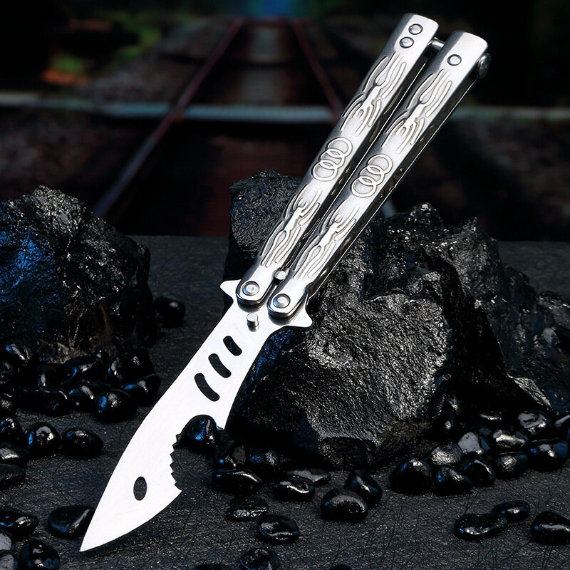 23CM motyl grzebień nóż Valorant gry peryferyjne przenośny nożyk do listów miecz Balisong dla przyrząd szkoleniowy metalowe rękodzieło zabawki