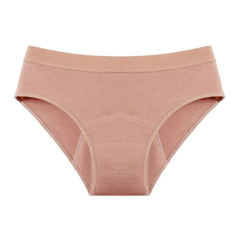 Culotte menstruelle en bambou taille moyenne pour femme, sous-vêtement absorbant, pantalon respirant, 4 couches, étanche, 9128