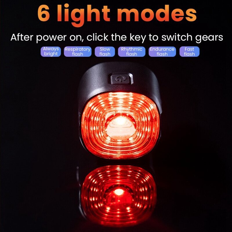 Lampu ekor rem pintar sepeda, alat penerangan belakang LED sensor rem otomatis SB dapat diisi ulang IPX6 tahan air