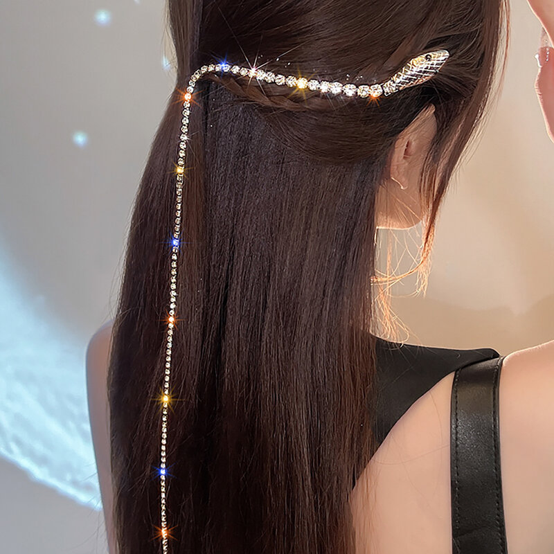 Sparkle Rhinestone Hair Chains for Girls Sturdy Alloy Ponytail Plate Hair Artifact for Girls and Women All Hair Styling