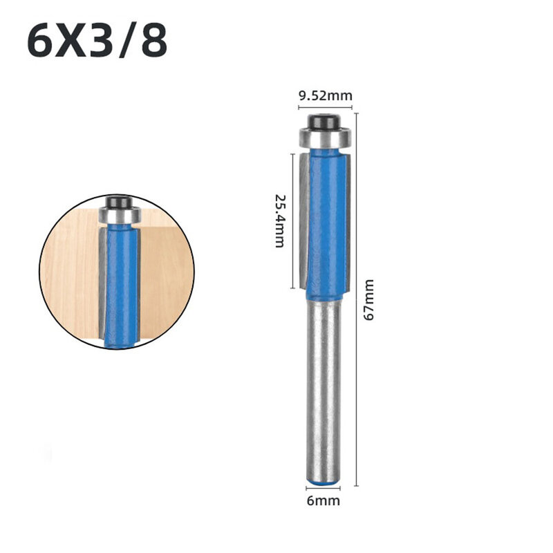 Alta dureza Tungsten Steel Blade, Blue Woodworking Router Bit, adequado para afiação e gravura, 4 tamanhos, 6x1, 4x25
