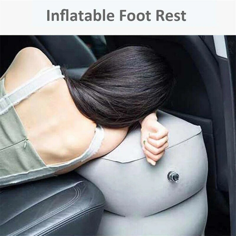 Inflatable Footrest Travel Foot Rest Sleeping Pillow Airplane Car Folding Inflatable Foot Pad For Adult Kids 2 Lay Foot Pad Mat