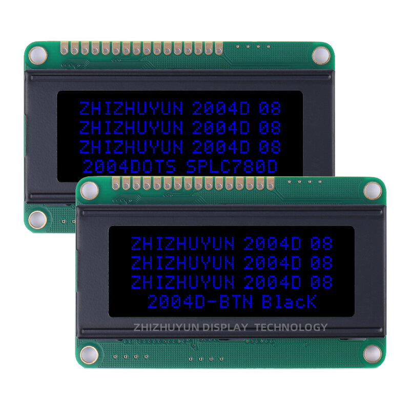 โมดูลหน้าจอ LCD จุด BTN ฟิล์มสีดำแบบอักษรสีส้ม LCD2004D หน้าจอแสดงผล LCD แบบอนุกรม