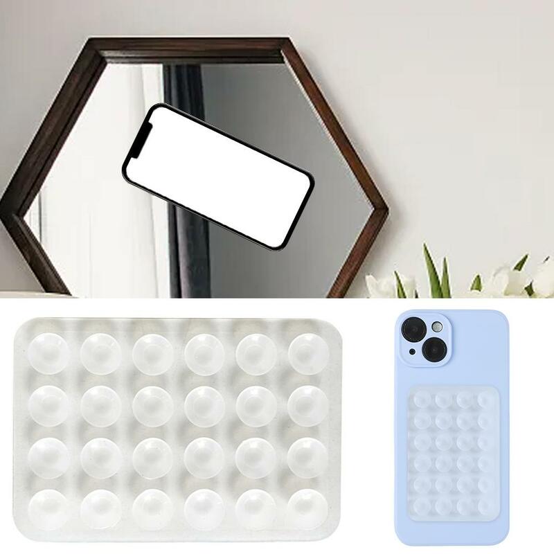 24 Square Thickened Particles Silicone Suction Cup Phone Mount Adhesive Phone Accessory Holder Anti-Slip Mobile Accessory Holder