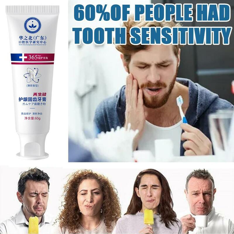 Pasta de dientes blanca brillante, 60g, respiración fresca, reparación rápida de cavidades, Caries, manchas de placa, decaimiento, reparación de dientes amarillos