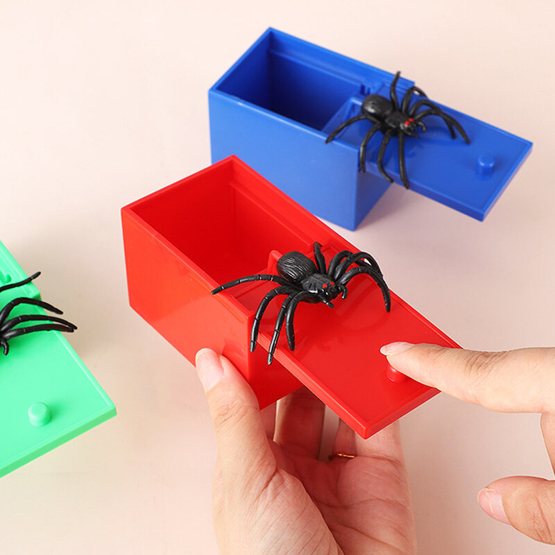 1Pc Prank Spider Box Spider Hidden In Case Funny Halloween Toy Scarebox Trick Toys Gift