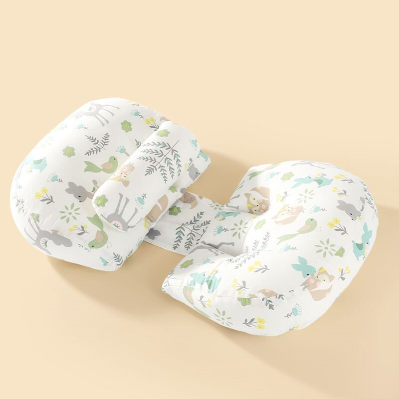 Almohada 3D de algodón perlado para mujeres embarazadas, protección de cintura, ancho ajustable, almohada para dormir de lado, almohada multifunción en forma de U para el embarazo