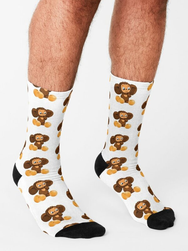 Calcetines Cheburashka para hombre y mujer, medias deportivas de hip hop para correr y ocio