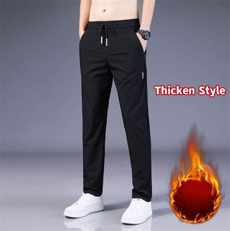 Pantalones deportivos de algodón para hombre, chándal de cintura elástica, holgado, para gimnasio, Otoño, M- 5XL