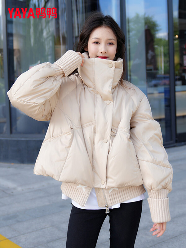Manteau en duvet de canard blanc pour femme, manteau monochrome, manteau chaud pour femme, haut de gamme, nouvelle mode, hiver