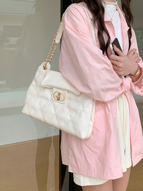CGCBAG tas jinjing merek desainer mewah untuk wanita tas bahu wanita perjalanan sederhana kualitas tinggi tas bahu kapasitas kulit PU