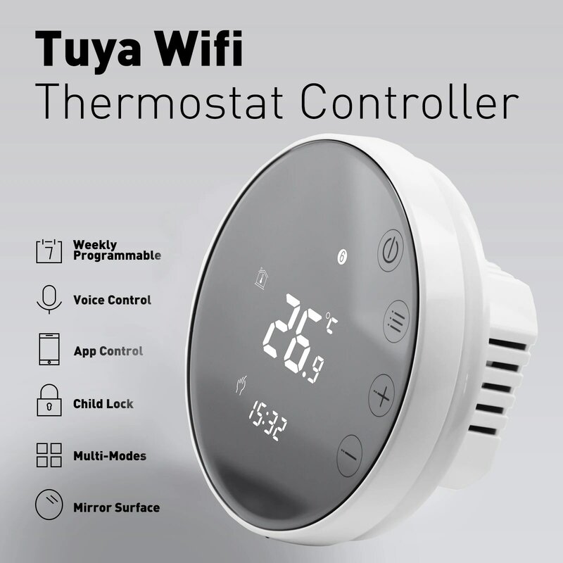 Beok Tuya inteligentne Wifi termostat ciepłe podłogowe kocioł gazowy ogrzewanie termoregulate LCD ekran dotykowy pilot do Alice, Alexa
