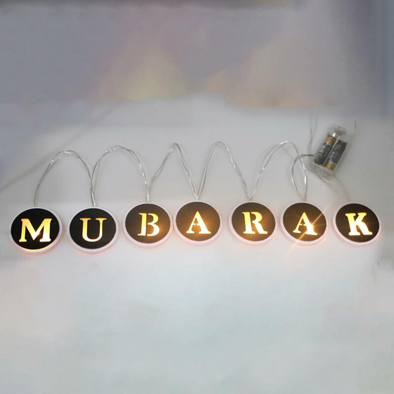 Eid Ramadan Mubarak String Light ,Battery Operated, Curtain Lights Night Lamp for Garden Patio