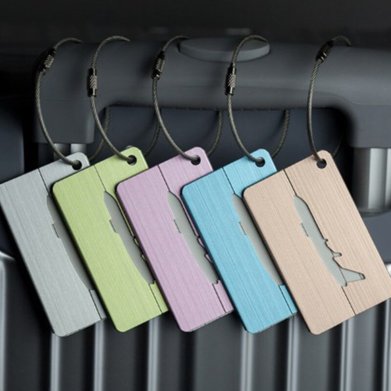 Fashion Travel Luggage Tags Baggage Name Tags Suitcase Address Label Holder Aluminium Alloy Luggage Tag Travel Accessories