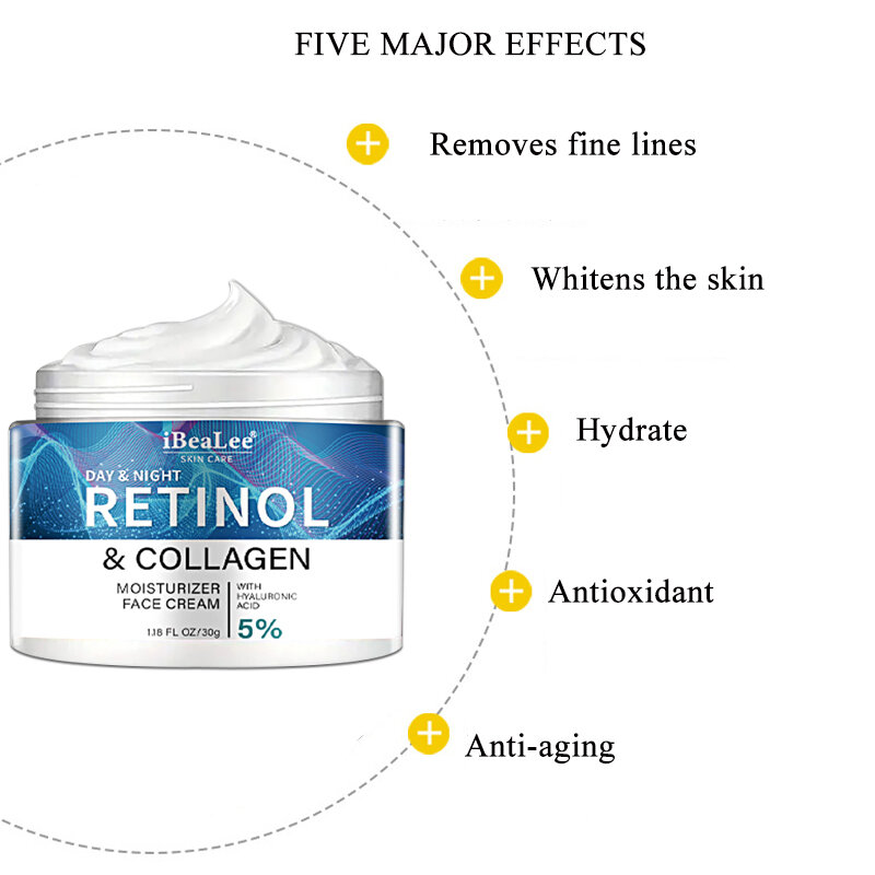 Crema Facial de Retinol antienvejecimiento, cuidado Facial, reafirmante de la piel, Reduce las arrugas del cuello, hidratante eficiente de la piel, crema antiarrugas