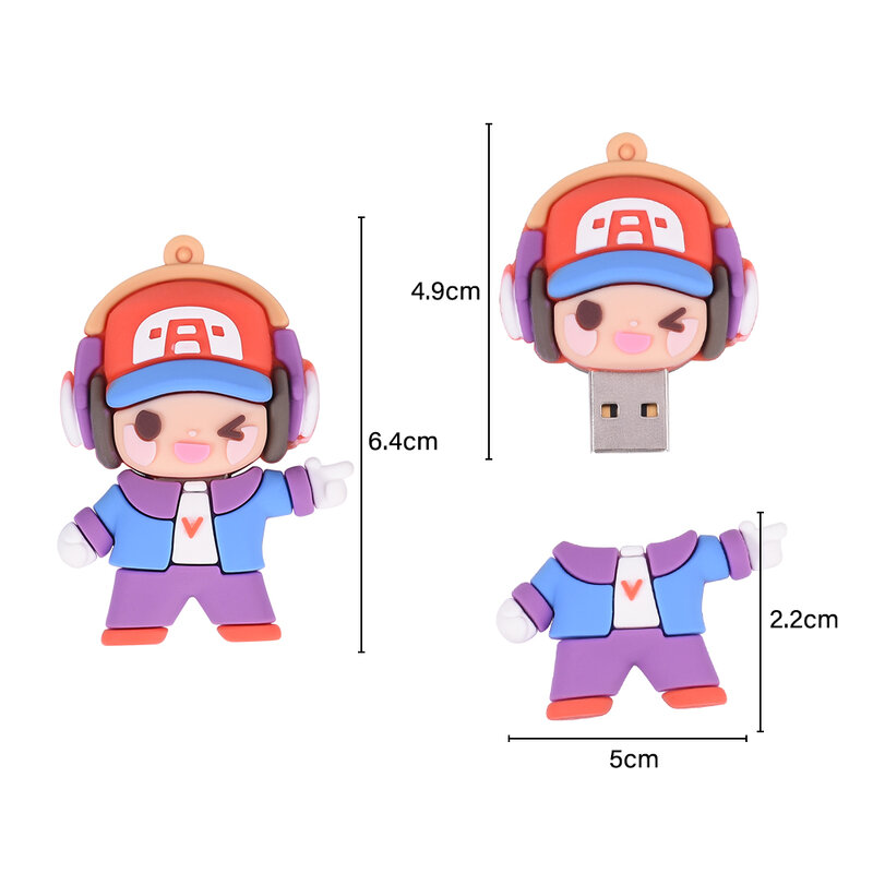 JASTER Game Characters USB 2.0 Flash Drive 128GB Cartoon Gifts for Children Pen Drive 64GB Free Key Chain Memory Stick 32GB 16GB