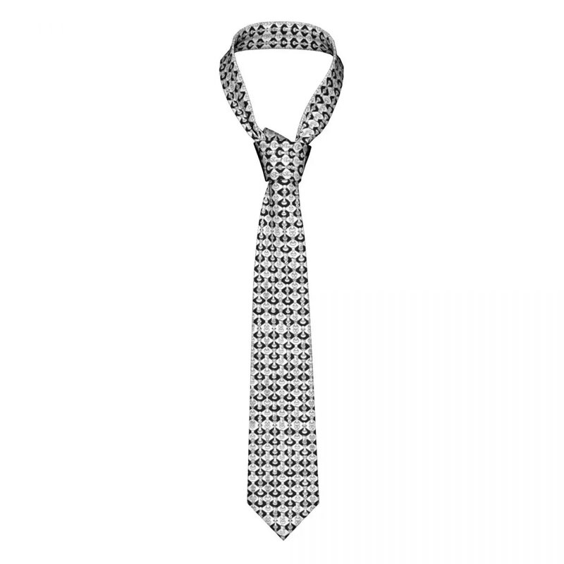 Scacchi isometrici personalizzati cravatte bianche da uomo cravatte da gioco in seta di moda per ufficio