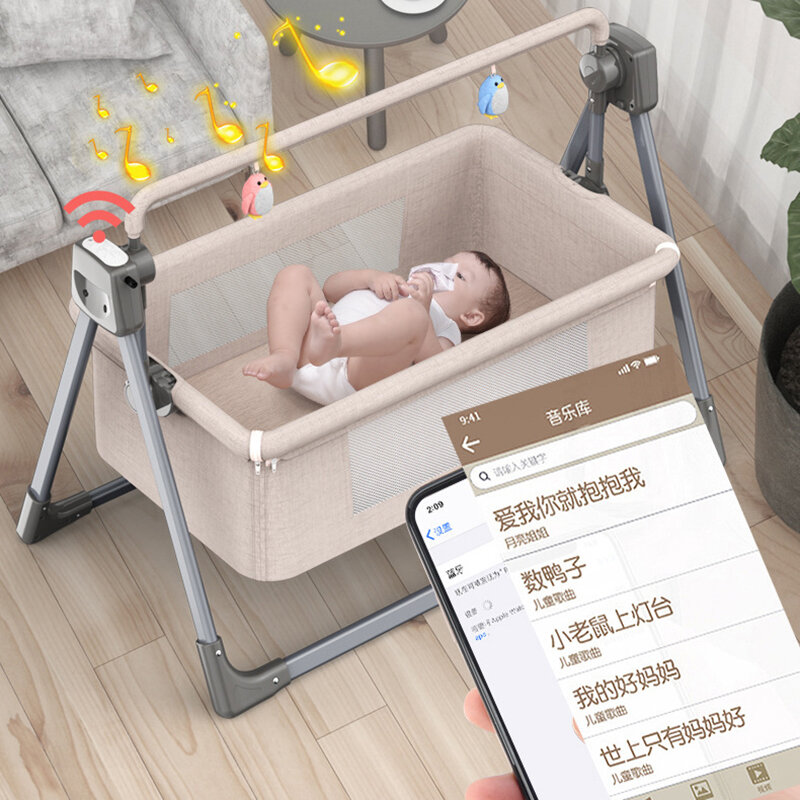 0-3 jahre alt baby wiege multifunktionale elektro intelligente schlaf schaukelstuhl neugeborene baby schlaf korb lift bett bb bett