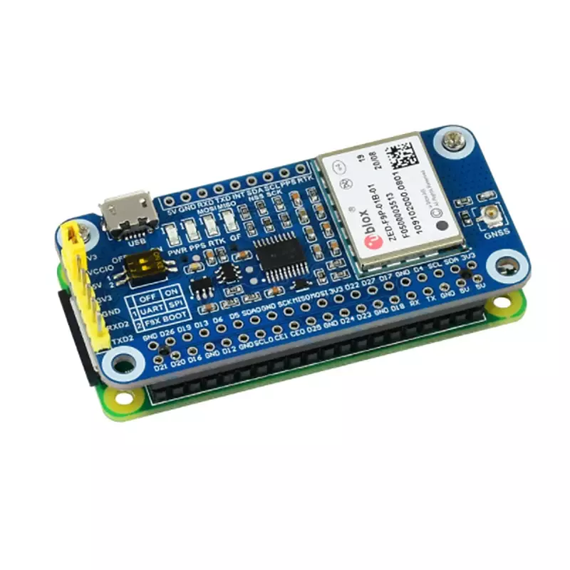 Waveshare ZED-F9P GPS-RTK cappello per Raspberry Pi, precisione del livello dei centimetri, modulo GPS differenziale RTK multibanda