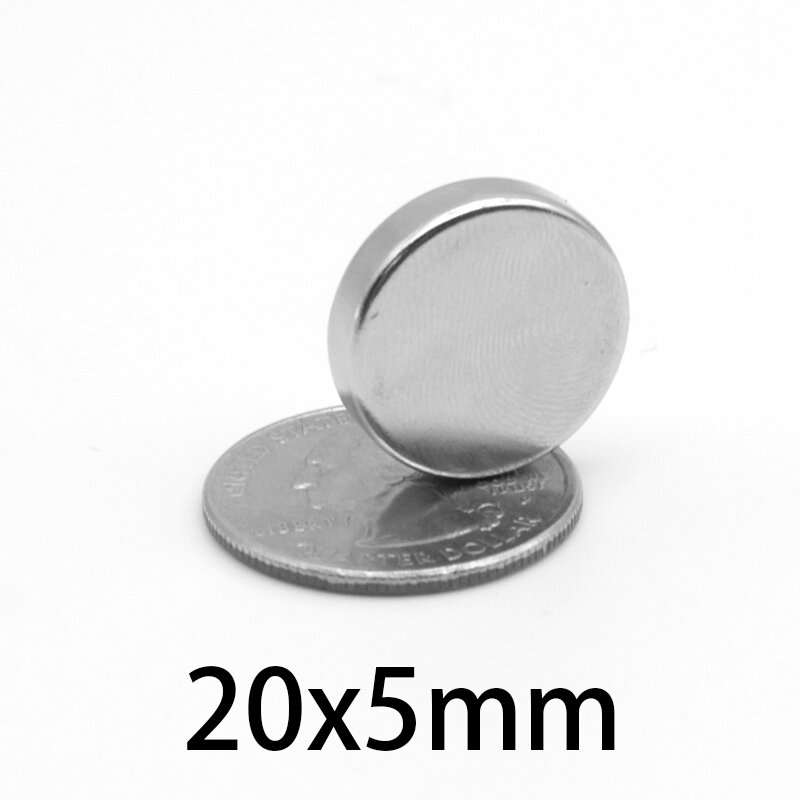 2/5/10/15/20/30PCS 20x5 mm Round Rare Earth Neodymium Magnet N35 Disc Search Magnet  20x5mm  Permanent Magnet 20*5 mm