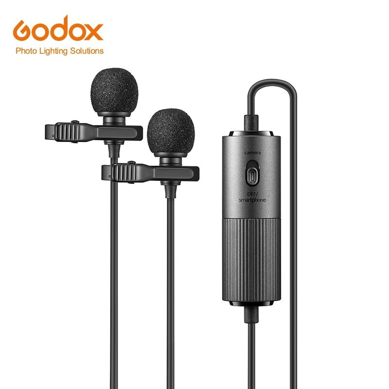 Godox-micrófono condensador Lavalier LMD-40C, con cable de 3,5mm, para teléfono inteligente, ordenador, Vlog, videocámara DSLR, Audio