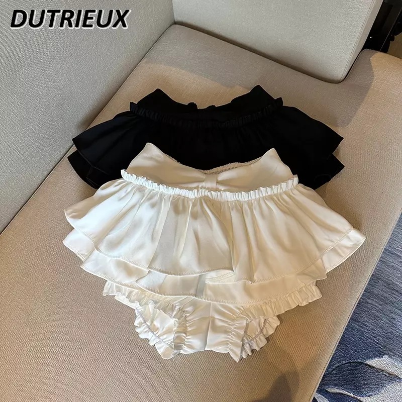Pure Desire-Falda corta de cintura elástica con volantes para mujer, pantalones de minifalda antiexposición de línea A, primavera y verano
