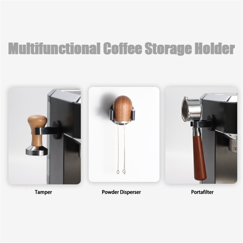 Coffee Portafilter Holder Wall Rack Magnetic Espresso Coffee Filter Holder Fit for Tamper Wall Mounted Rack Coffee Tools