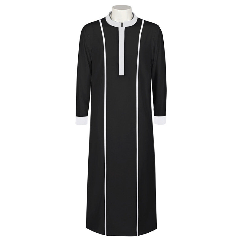 2024 męska muzułmańska szata Kaftan Thobe dubaj długa suknia etniczne ubrania modlitewne szaty duchowieństwa Arabia Saudyjska moda muzułmańska