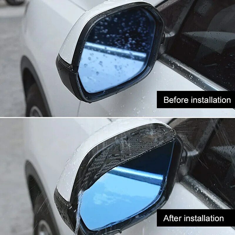 Sarung spion mobil Universal, 2 buah pelindung hujan alis mobil bahan serat karbon Universal