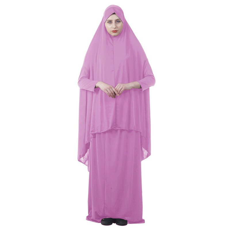 Set di due pezzi abito da preghiera abito da donna musulmana abito Abaya Hijab lungo Khimar Musulman gonna Ramadan Set vestiti islamici Niqab