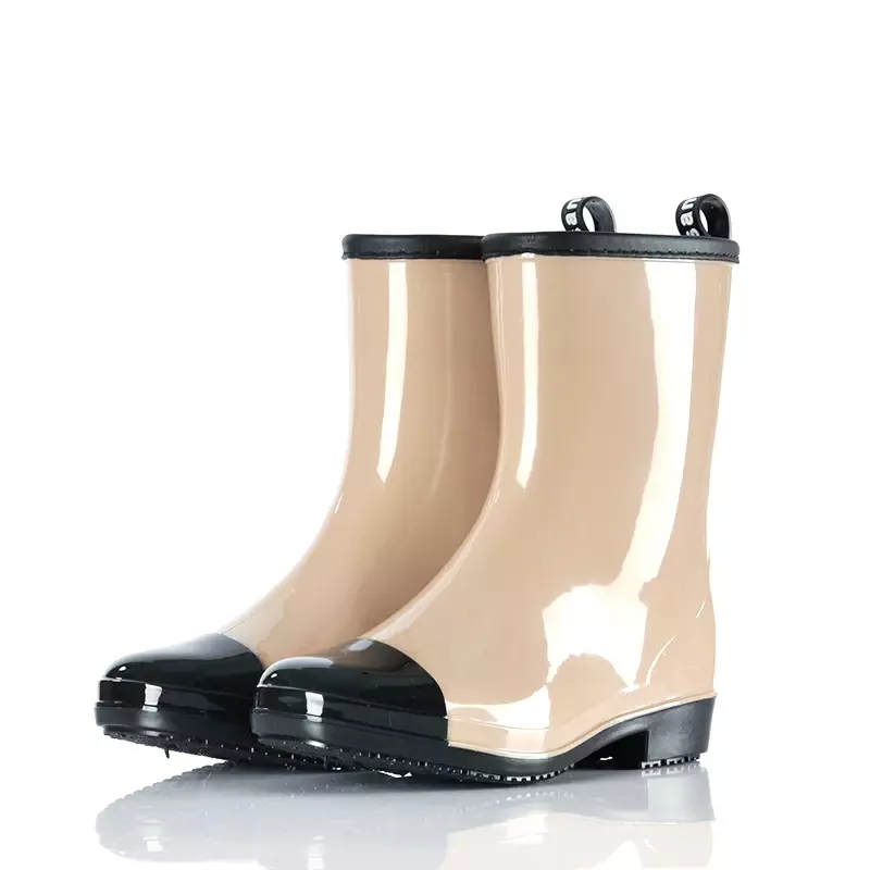 Comemore модные теплые водонепроницаемые галоши на низком каблуке женские сапоги для дождя для взрослых 2023 новая трендовая резиновая Женская водонепроницаемая обувь