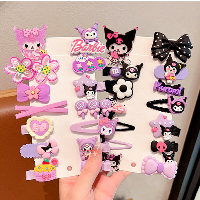 Sanrio Kuromi Pvc Hair Clip Bangs Bb Clip Straight Edge Clip Decoration Couple Accessories Children's Toy Girl Birthday Gift
