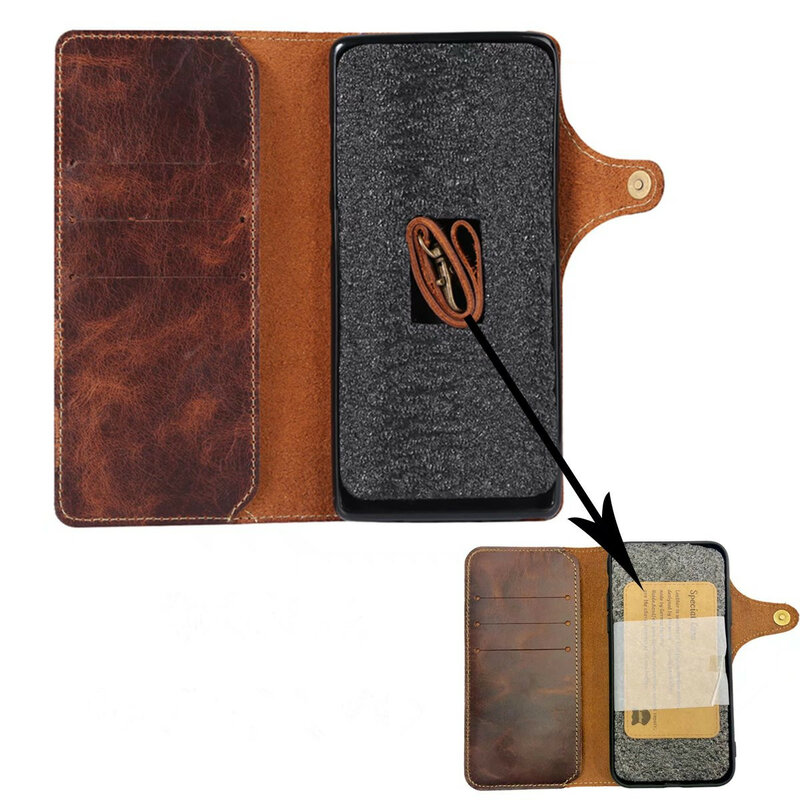 100% Real Cowhide Leather Case For Samsung Galaxy S24 Ultra S23 FE S22 S21 S20 Plus Note 9 10 20 Vintage Card Bag Wallet Cover