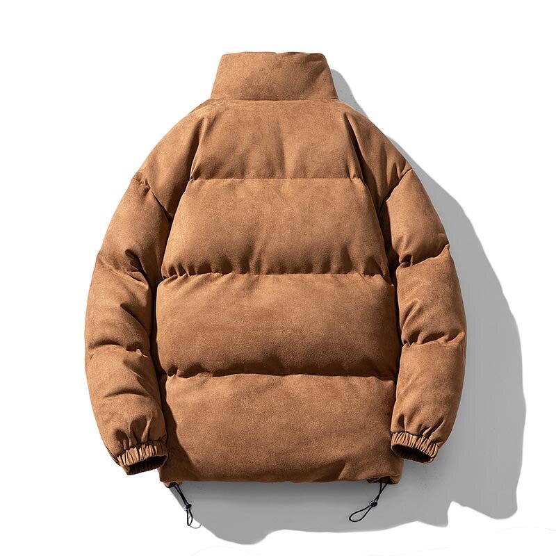Jaqueta monocromática de camurça falsa para homens, puffer parkas, casaco grande, quente, várias cores, retrô, inverno, novo, 2023