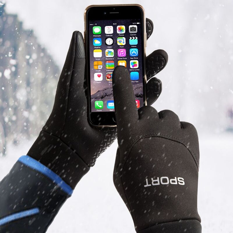 Ski Gloves Two Finger Out Warm Sports Gloves Full Finger Gloves Cycling Gloves Protective Mittens TouchScreen Mittens