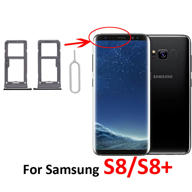 삼성 갤럭시 S8 G950 G950F S8 플러스 G955 G955F 오리지널 전화 하우징, 새로운 SIM 카드 어댑터 및 마이크로 SD 카드 트레이 홀더