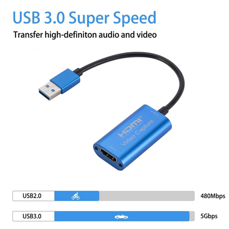 Grabador de vídeo HD 1080P Tipo C compatible con HDMI USB Micro Tarjeta de captura de vídeo USB 3,0 para PC, cámara de juegos, grabación en vivo