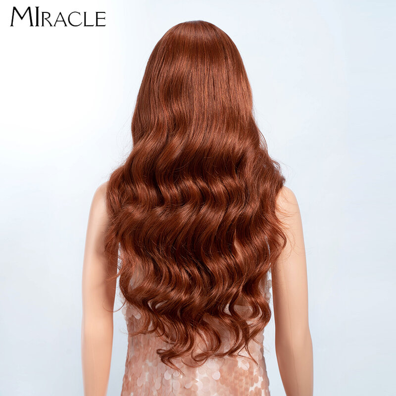 MIRACLE-Perruque Lace Front Synthétique Body Wave pour Femme, Ombre Blonde, Perruque Cosplay, Faux Cheveux, Haute Température, 26"