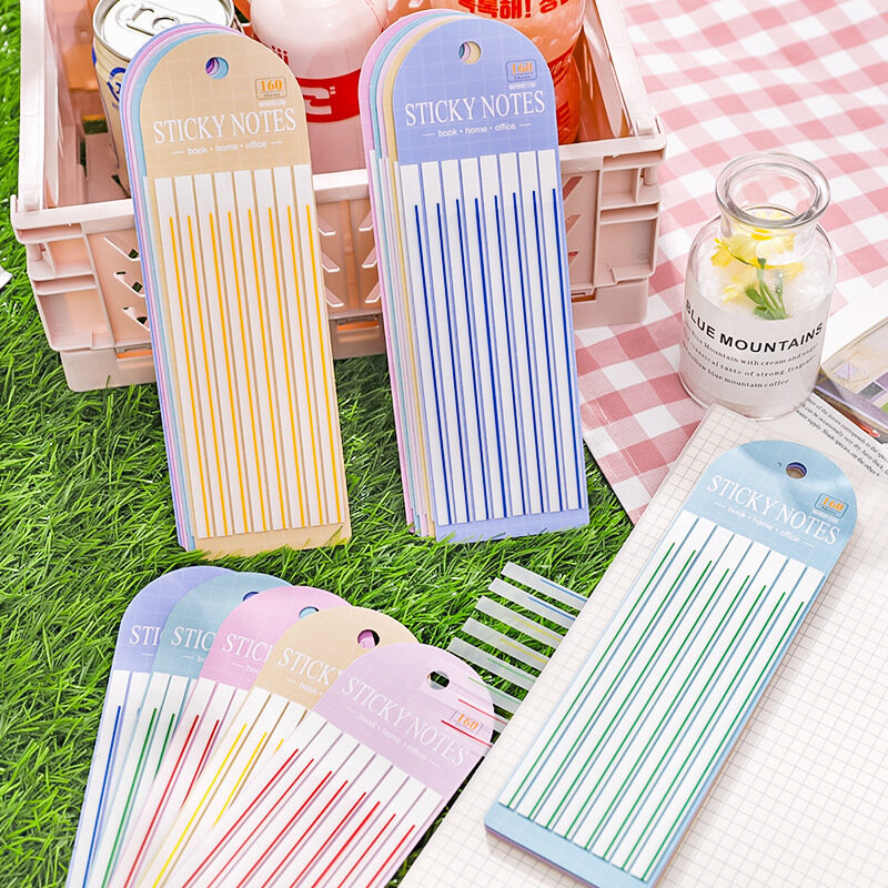 Transparent Sticky Notes Memo Pads Stripes Study Index Book Tabs Cute Post Notepads School Office Supply Scrapbooking Stationery