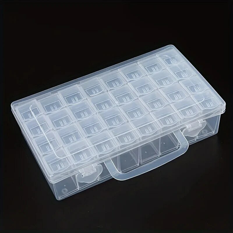 32-Compartment Transparent Storage Box, Diamond Painting And Rhinestone Storage Tool (Independent Small Box, Easy To Sort)