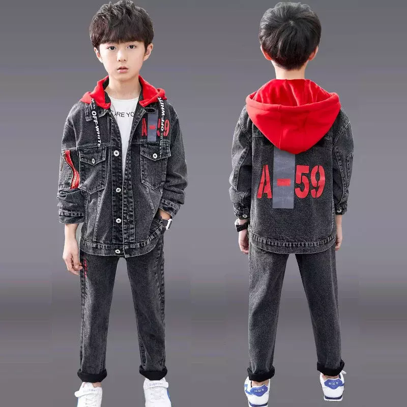 Boys Suit Coat Pants Cotton 2Pcs/Sets 2023 Vintage Spring Autumn Sports Sets Tracksuit Children Clothing
