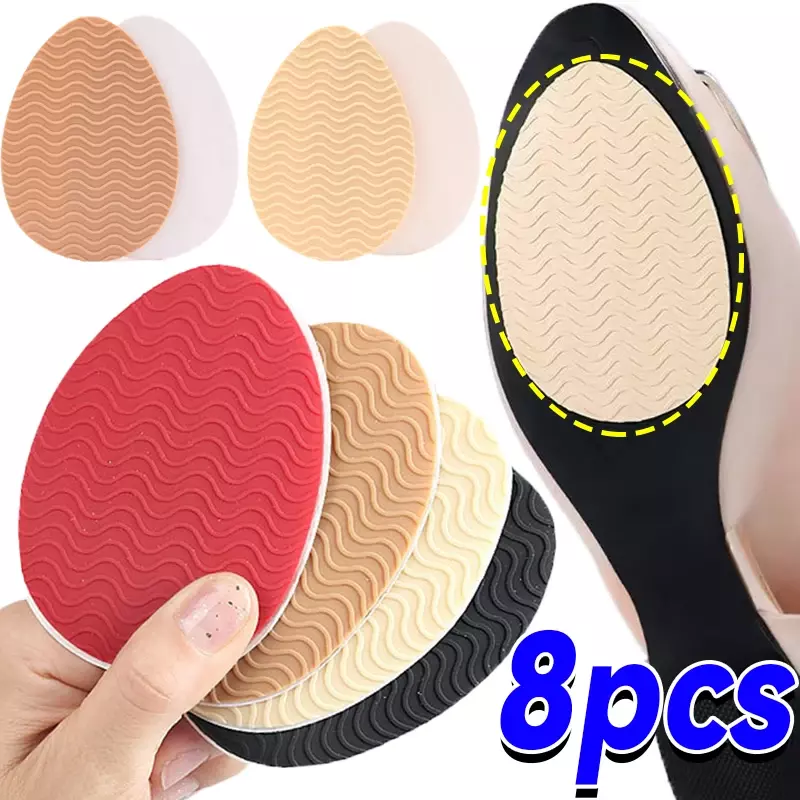 2-8pcs Women's Silicone Forefoot High Heel Stickers Self-Adhesive Non-Slip Rubber Shoes Mat Bottom Sheet Soles Paddings