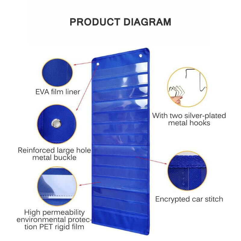 Pocket Chart File Organizer Schedule Bag 14 Grids Durable Fine Workmanship Multipurpose Convenience Planner Hanger